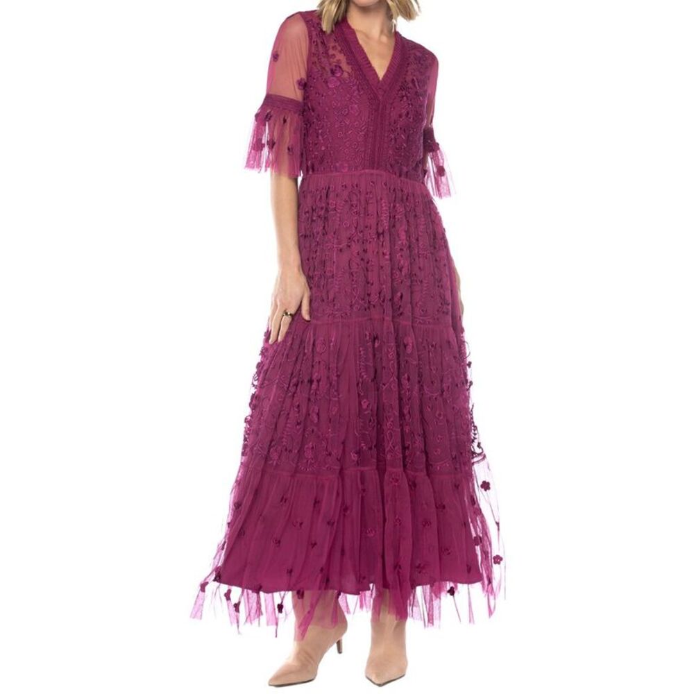 Tolani Womens Carley Maxi Dress, Red
